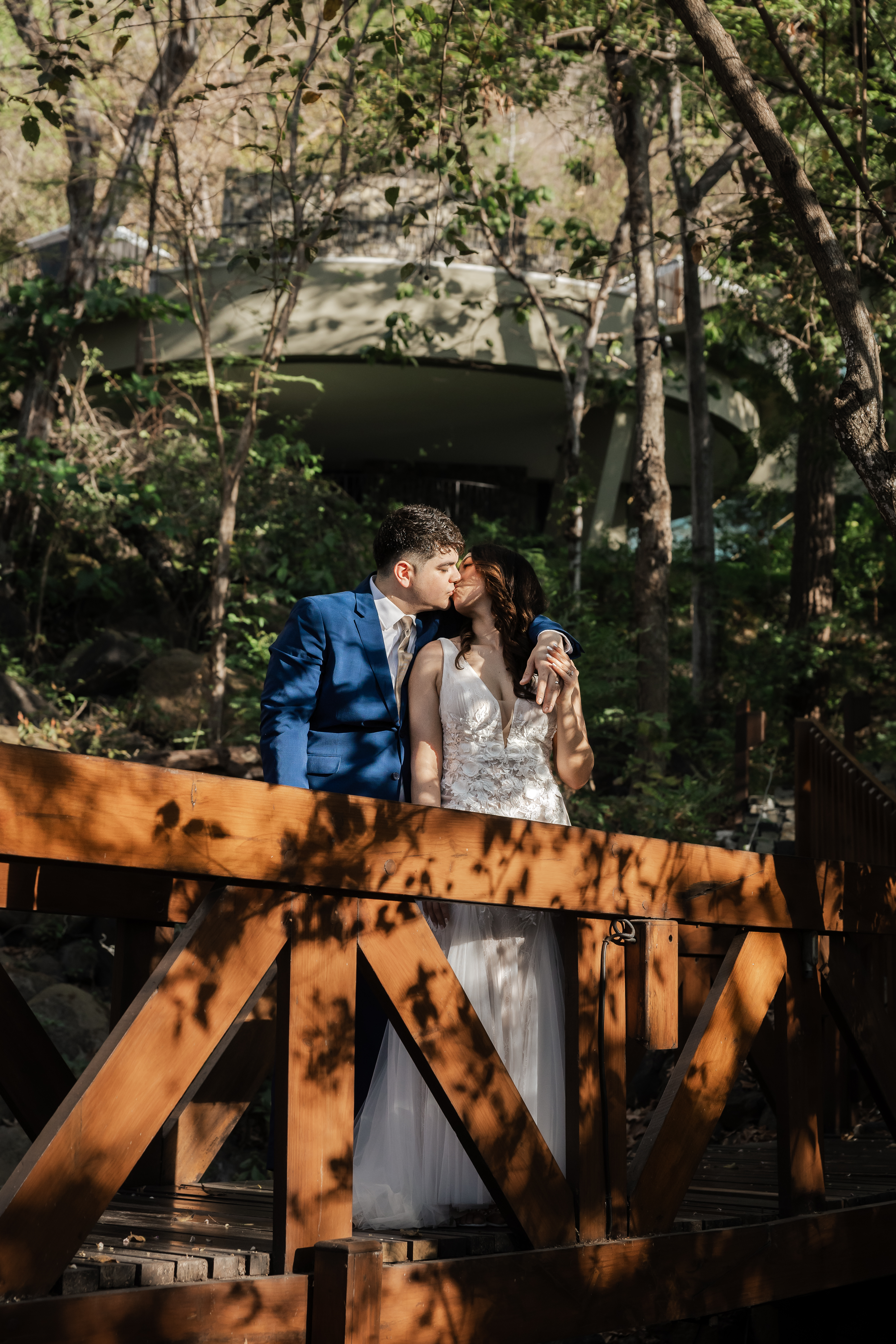 Wooden bridges and paths near the pool area at Andaz